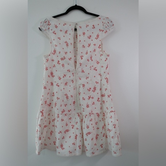 NWT Free People Beasley mini dress Ivory combo small pink flowers SZ Small - Picture 8 of 10